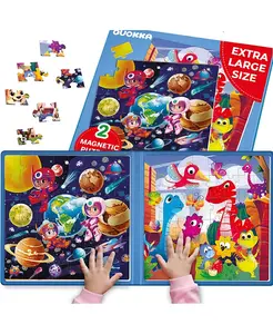 Магнитные пазлы для путешествий 2X48 для детей 4-6 лет — занятия для путешествий Quokka, space