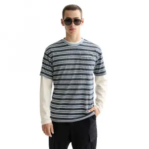 Футболка с коротким рукавом Scotch & Soda Relaxed Fit Yarn Dye Stripe, синий