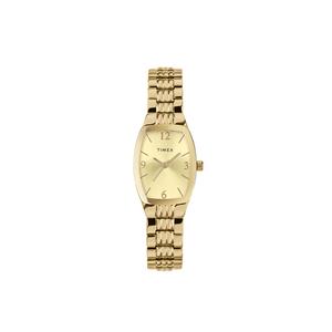 TIMEX Часы Q Series Wrist Watch Quartz Movement Stainless Steel Strap 21mm Gold Dial Women's Watch TW2V25600, Gold