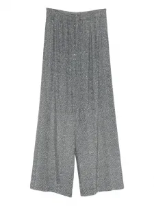 Брюки с узором в елочку и пайетками Ermanno Scervino, черный