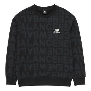 Толстовка New Balance Men's New Balance Logo Full Print Sports Round Neck Pullover Black, черный