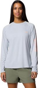 Columbia Women's Tidal Tee II худи с длинным рукавом, Cirrus Grey/Tiki Pink Logo