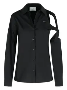 Рубашка с вырезом и логотипом Coperni, черный