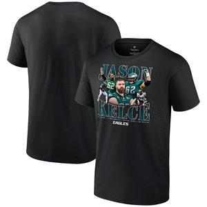 Мужская черная пенсионная футболка Fanatics с логотипом Jason Kelce Philadelphia Eagles, цвет Eag Black