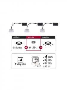 Встраиваемый светодиодный модульный светильник  Выберите комплект из 3 предметов  Paulmann