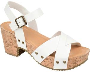 Туфли Journee Collection Comfort Foam Valentina Sandals, белый
