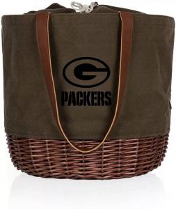 Picnic Time Green Bay Packers Coronado Холщовая сумка с короткими ручками Willow Basket