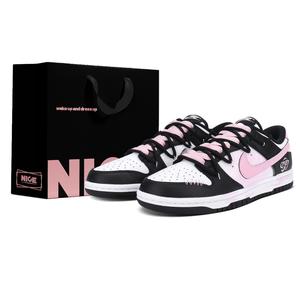 Nike Женские кроссовки Dunk Abrasion Resistant Low top Skateboard Black Pink