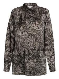Рубашка с цветочным принтом Golden Goose, серый