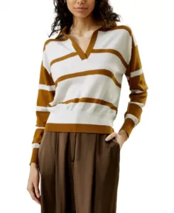 Свитер-Поло из мериносовой шерсти Lilysilk, мультиколор