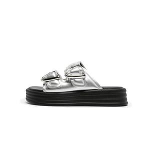 Шлепанцы женские Dusto, серебряный