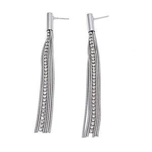 Серьги-подвески с цепочкой и камнями, покрытые серебром Adornia, белый