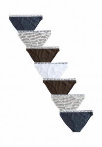 Трусы Next RICH LOGO KNICKERS SEVEN PACK, Navy/Chocolate Stripe/Blue