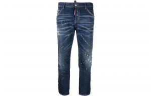 Джинсы low-rise с эффектом краски DSQUARED 2, denim синий