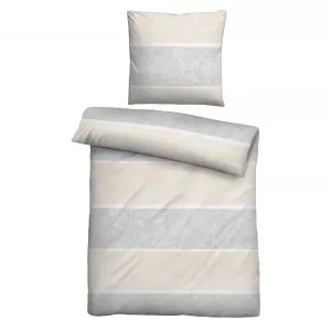 Постельное белье Biberna «Jonas Biber Stripes», (2 шт.), приятное, теплое, мягкое, простое в уходе, 100% хлопок, производство Германия, цвет kitt