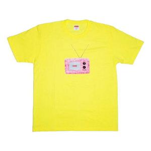 Футболка ss18 tv tee bright yellow printing short sleeve Supreme, желтый