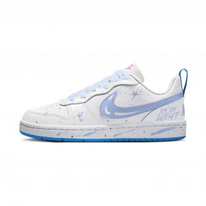 Nike Court Borough Cold Star Lonely Slip Resistant Abrasion Resistant Low top Детские скейтерские кроссовки White Blue