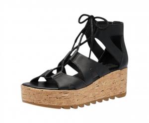 Женские босоножки Cameron Flatform со шнуровкой на танкетке, цвет черный/камедь Sorel, Black/Gum