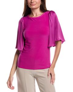 Джозеф Рибкоф Атласный топ с рукавами-крылышками Joseph Ribkoff, фиолетовый