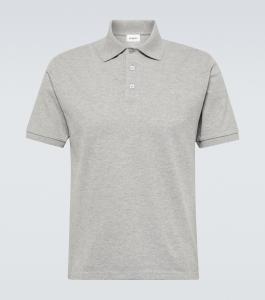 Кассандр футболка из пике с хлопком в составе Saint Laurent, Gris Chine