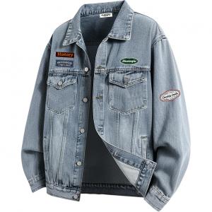 Джинсовая куртка Unisex Lapel Moderate Print HUANQIU, синий