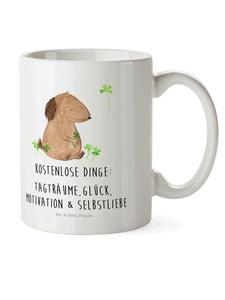 Детская кружка с изображением собаки и клевера и надписью белого цвета Mr. & Mrs. Panda