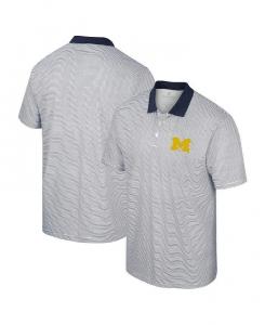 Мужская белая, черная рубашка поло с принтом Michigan Wolverines в полоску Colosseum