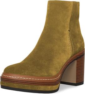 Женские ботильоны FSJ Fashion с круглым носком из замши, на массивном высоком каблуке с боковой молнией, зимние теплые ботинки для прогулок, размер 4-15 US, Olive