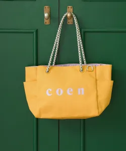 Сумка-шоппер из полиэстеровой ткани с логотипом Coen (размер M), цвет Mustard