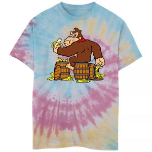 Футболка Donkey Kong Barrels of Banana Tie Dye для мальчиков 8–20 лет с Nintendo Donkey Kong Nintendo