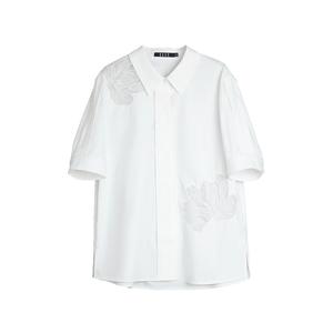 ELLE Рубашка Women's White Lapel Moderate