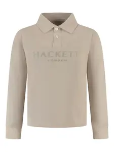 Поло с объемным логотипом Hackett Kids, светло-бежевый