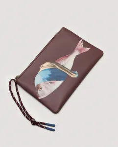 Кардхолдер с принтом и застежкой-молнией Nice Things, коричневый