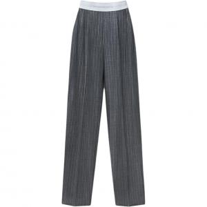 Завышенные плиссированные брюки Alexander Wang, серый