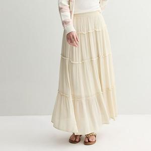 Юбка макси многоярусная Juniors So, Khaki Gingham