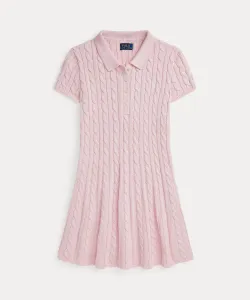 (Девочки 7-16 лет) Хлопковое платье-поло крупной вязки Polo Ralph Lauren, цвет 650 Pink