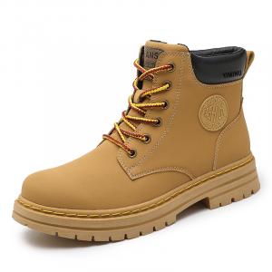 Eminu Мартин Бутс унисекс серо-жёлто-коричневые [на флисовой подкладке], цвет Yellow Brown[Fleece-Lined]