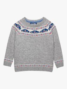 Детский джемпер Sebastian из шерстяной смеси в стиле Fair Isle Trotters, Grey Marl