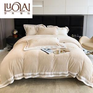 LUOLAI HOME Простыня 150х200 см, 2 кг, флис, цвет шампань