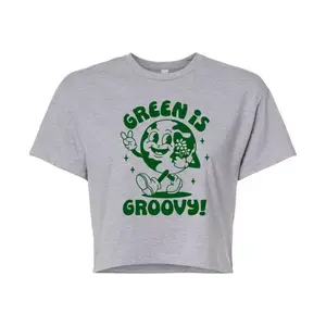 Зеленая футболка Juniors — это классная укороченная футболка Licensed Character, серый