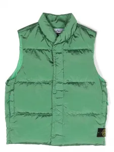 Дутый жилет с логотипом Compass Stone Island Junior, зеленый