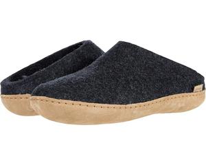 Тапочки Glerups Wool Slip-On Leather Outsole, цвет Charcoal