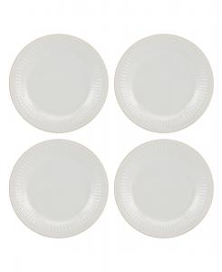 Набор из 4 обеденных тарелок French Perle Groove Lenox, белый