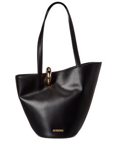 Сумка-тоут Jacquemus Bambola Medium Leather Tote Jacquemus, черный