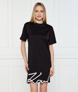 Платье с фирменным подолом Карла Karl Lagerfeld, черный