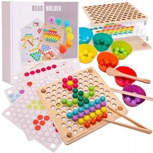 Деревянный пазл Монтессори Шарики Пазл из бисера Inna marka