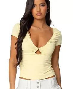 Женский топ Burkley Keyhole с драпировкой Edikted, желтый