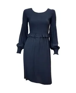 Синее платье Alineh из эластичной ткани. Hugo, синий