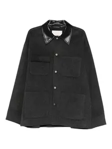 Рубашка-шерстянка Camilo с накладными карманами Nanushka, серый