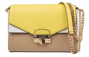 Кожаная сумка через плечо kinsley из коровьей кожи женская khaki multicolor MICHAEL KORS, Set (Bag+Dust Bag)